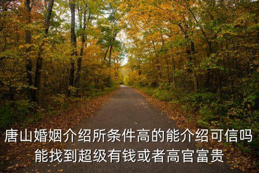 唐山婚姻介紹所條件高的能介紹可信嗎能找到超級有錢或者高官富貴