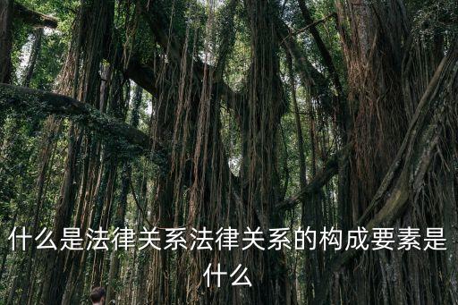 什么是法律關系法律關系的構成要素是什么