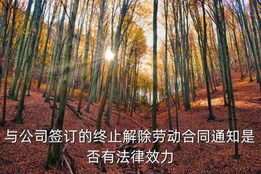 解除合同告知書(shū)有法律效力嗎，與公司簽訂的終止解除勞動(dòng)合同通知是否有法律效力