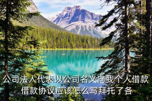 公司法人代表以公司名義向我個(gè)人借款 借款協(xié)議應(yīng)該怎么寫(xiě)拜托了各