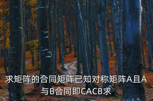 合同矩陣如何求C，求矩陣的合同矩陣已知對(duì)稱矩陣A且A與B合同即CACB求