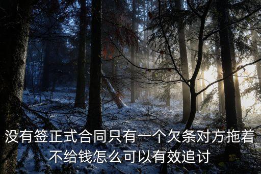 沒有簽正式合同只有一個欠條對方拖著不給錢怎么可以有效追討