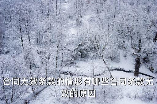 合同無效條款的情形有哪些合同條款無效的原因