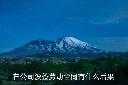 在公司沒簽勞動合同有什么后果