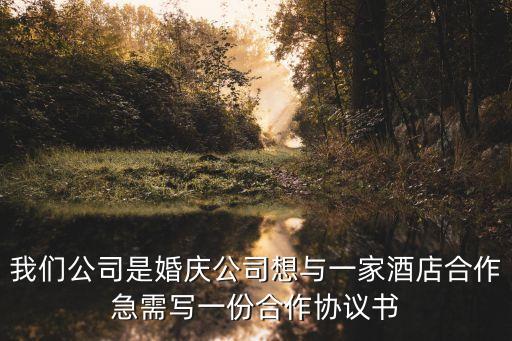 我們公司是婚慶公司想與一家酒店合作急需寫一份合作協(xié)議書