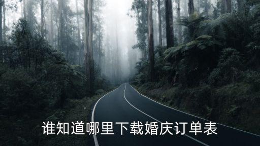 誰(shuí)知道哪里下載婚慶訂單表