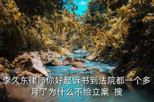 民事訴訟一個月不立案，李久東律師你好起訴書到法院都一個多月了為什么不給立案  搜
