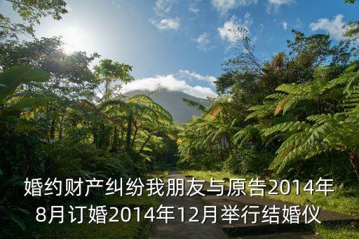 婚約財產(chǎn)糾紛我朋友與原告2014年8月訂婚2014年12月舉行結(jié)婚儀
