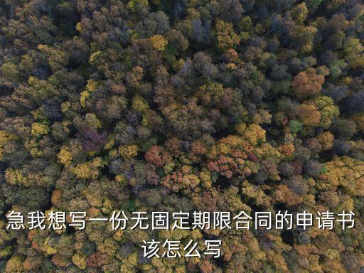 急我想寫一份無(wú)固定期限合同的申請(qǐng)書(shū)該怎么寫