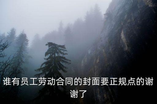 誰有員工勞動合同的封面要正規(guī)點的謝謝了