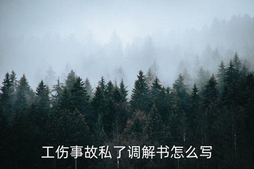 工傷事故私了調(diào)解書怎么寫