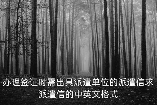 辦理簽證時需出具派遣單位的派遣信求派遣信的中英文格式