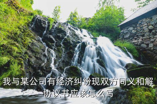 經(jīng)濟糾紛和解協(xié)議書，和解協(xié)議范本