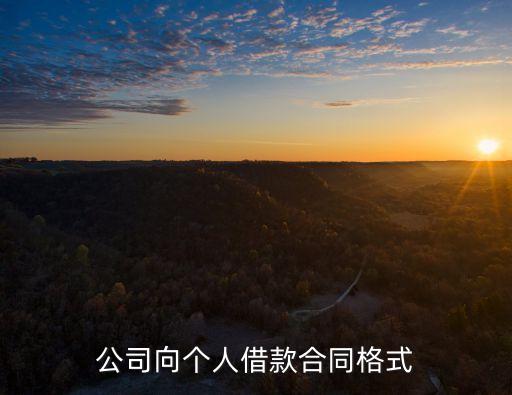 公司向個人借款合同格式