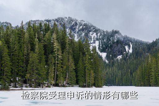 檢察院受理申訴的情形有哪些
