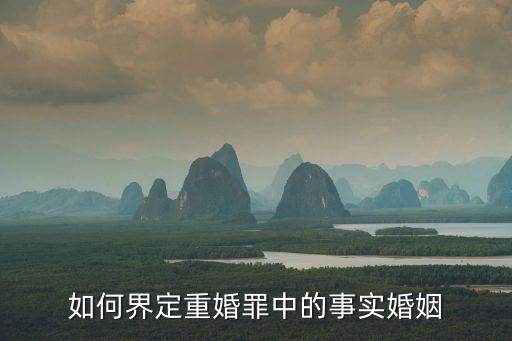 重婚事實婚姻的認(rèn)定，如何界定重婚罪中的事實婚姻