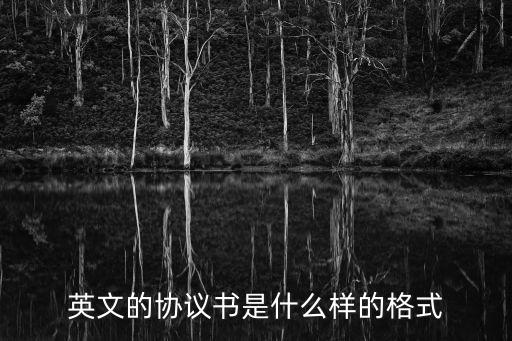 英文的協(xié)議書是什么樣的格式