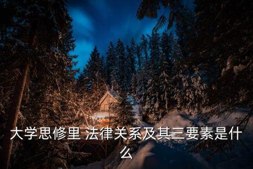 大學思修里 法律關系及其三要素是什么