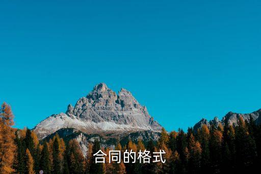 合同的格式