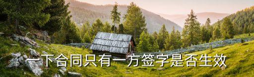 合同上只有一方簽字合同有效嗎，合同如果只有一方簽字有效嗎