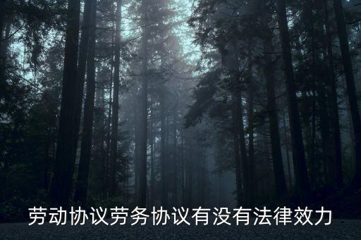 勞動協(xié)議勞務(wù)協(xié)議有沒有法律效力