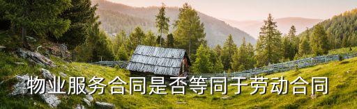 服務(wù)合同關(guān)系，物業(yè)服務(wù)合同是否等同于勞動合同