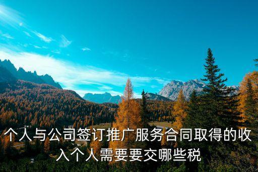 個人與公司簽訂推廣服務(wù)合同取得的收入個人需要要交哪些稅