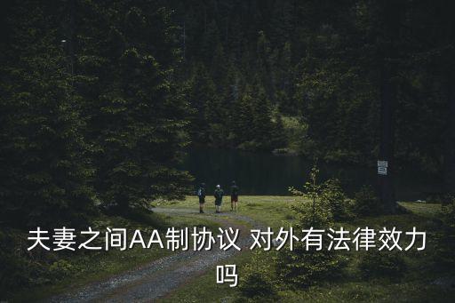 夫妻之間AA制協(xié)議 對外有法律效力嗎