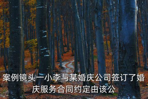 案例鏡頭一小李與某婚慶公司簽訂了婚慶服務(wù)合同約定由該公
