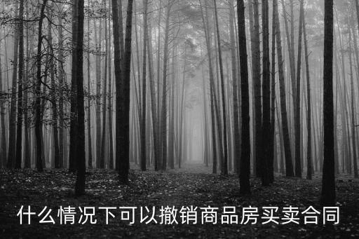 什么情況下可以撤銷商品房買賣合同