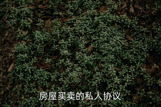 個(gè)人房屋買賣協(xié)議，房屋買賣的私人協(xié)議