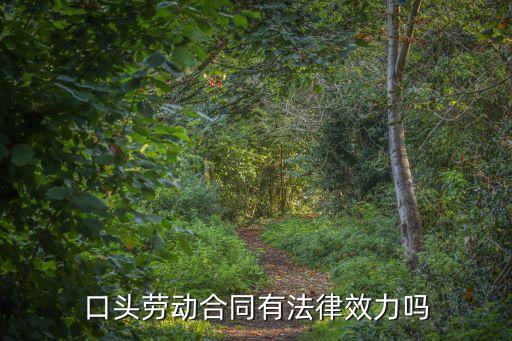 口頭契約有法律效力，口頭合約有法律效力嗎