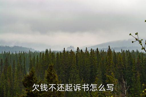 欠錢不還起訴書怎樣寫，如何寫欠款不還的民事起訴書