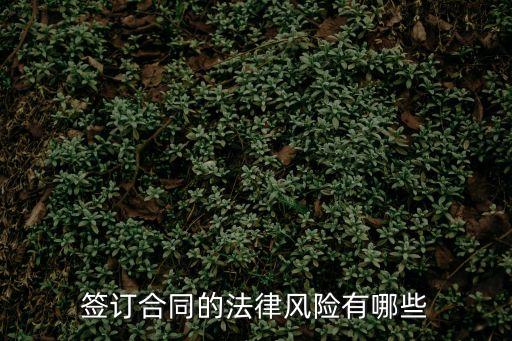 簽訂合同的法律風險有哪些