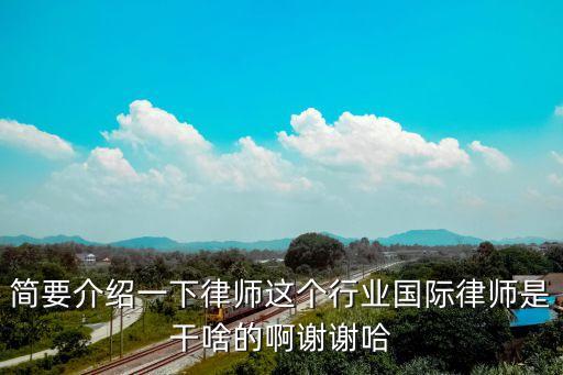簡(jiǎn)要介紹一下律師這個(gè)行業(yè)國(guó)際律師是干啥的啊謝謝哈