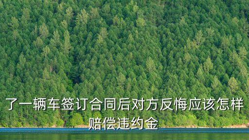 車輛買賣合同違約金賠償標(biāo)準(zhǔn)，車輛買賣協(xié)議違約金應(yīng)是本金的多少