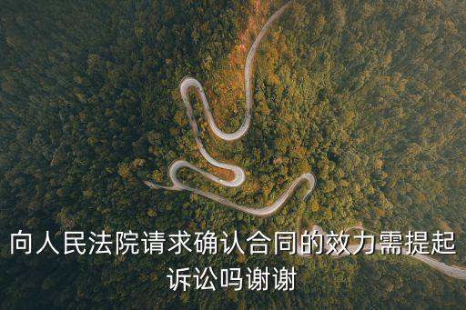 向人民法院請(qǐng)求確認(rèn)合同的效力需提起訴訟嗎謝謝