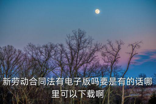 新勞動合同法有電子版嗎要是有的話哪里可以下載啊