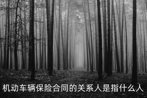 機(jī)動(dòng)車輛保險(xiǎn)合同的關(guān)系人是指什么人