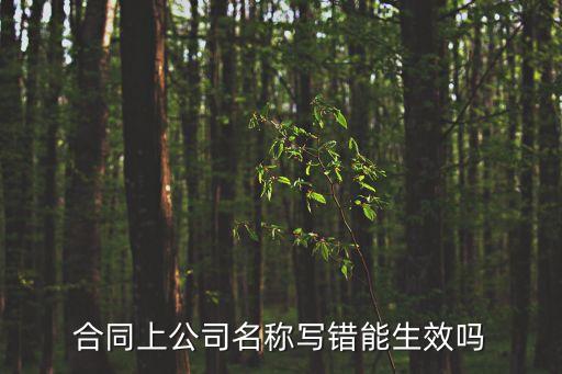 合同上公司名稱寫錯能生效嗎