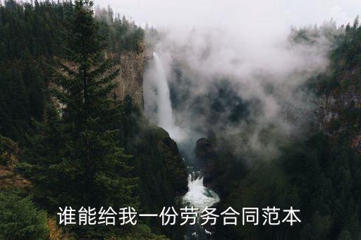 誰能給我一份勞務(wù)合同范本