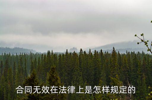 合同無效在法律上是怎樣規(guī)定的