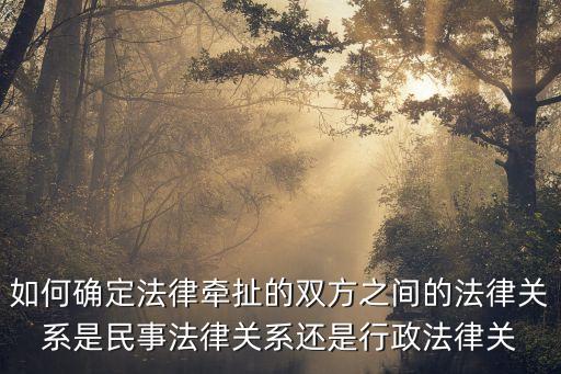 如何確定法律牽扯的雙方之間的法律關(guān)系是民事法律關(guān)系還是行政法律關(guān)