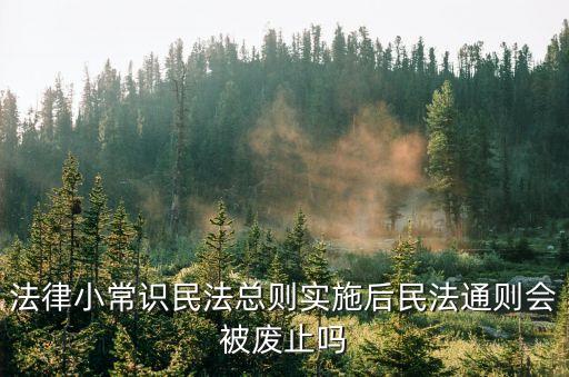法律小常識民法總則實施后民法通則會被廢止嗎