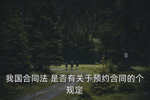 我國合同法 是否有關于預約合同的個規(guī)定