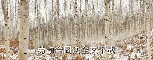 勞動合同法全文下載