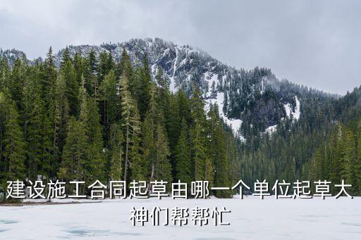 建設施工合同起草由哪一個單位起草大神們幫幫忙