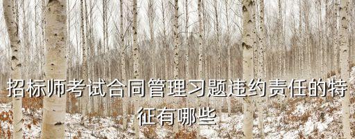 招標(biāo)師考試合同管理習(xí)題違約責(zé)任的特征有哪些