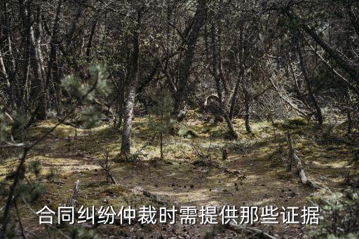 合同糾紛仲裁時(shí)需提供那些證據(jù)