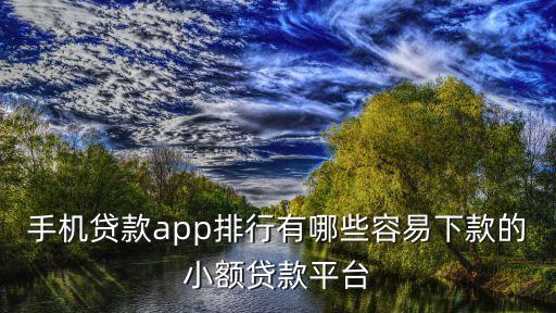 手機(jī)貸款app排行有哪些容易下款的小額貸款平臺(tái)